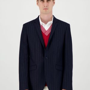 VESTE RAYEE BLEU MARINE