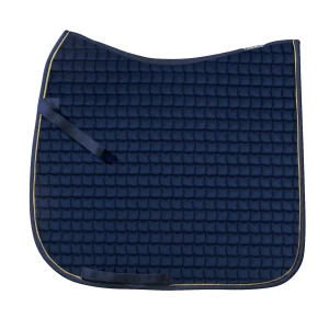 Tapis de selle Cotton Gold Core Bleu marine DRESSAGE - Eskadron